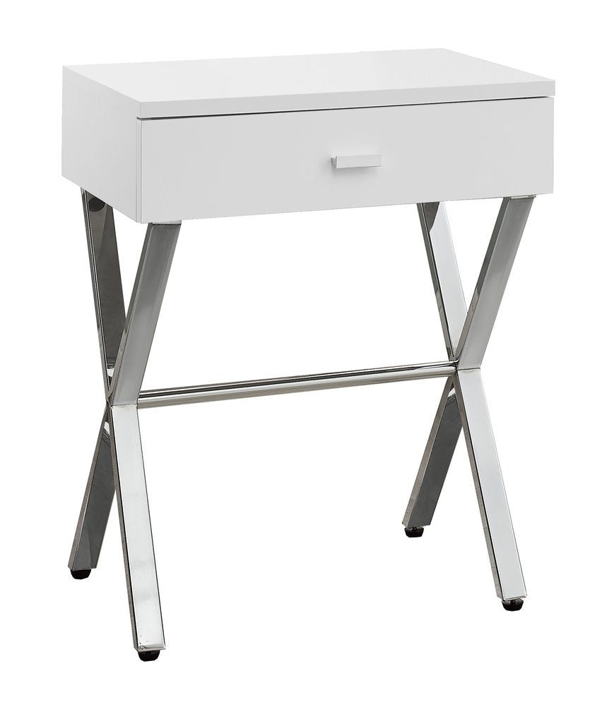22" Black And Gray Wood And Metal End Table With Drawer