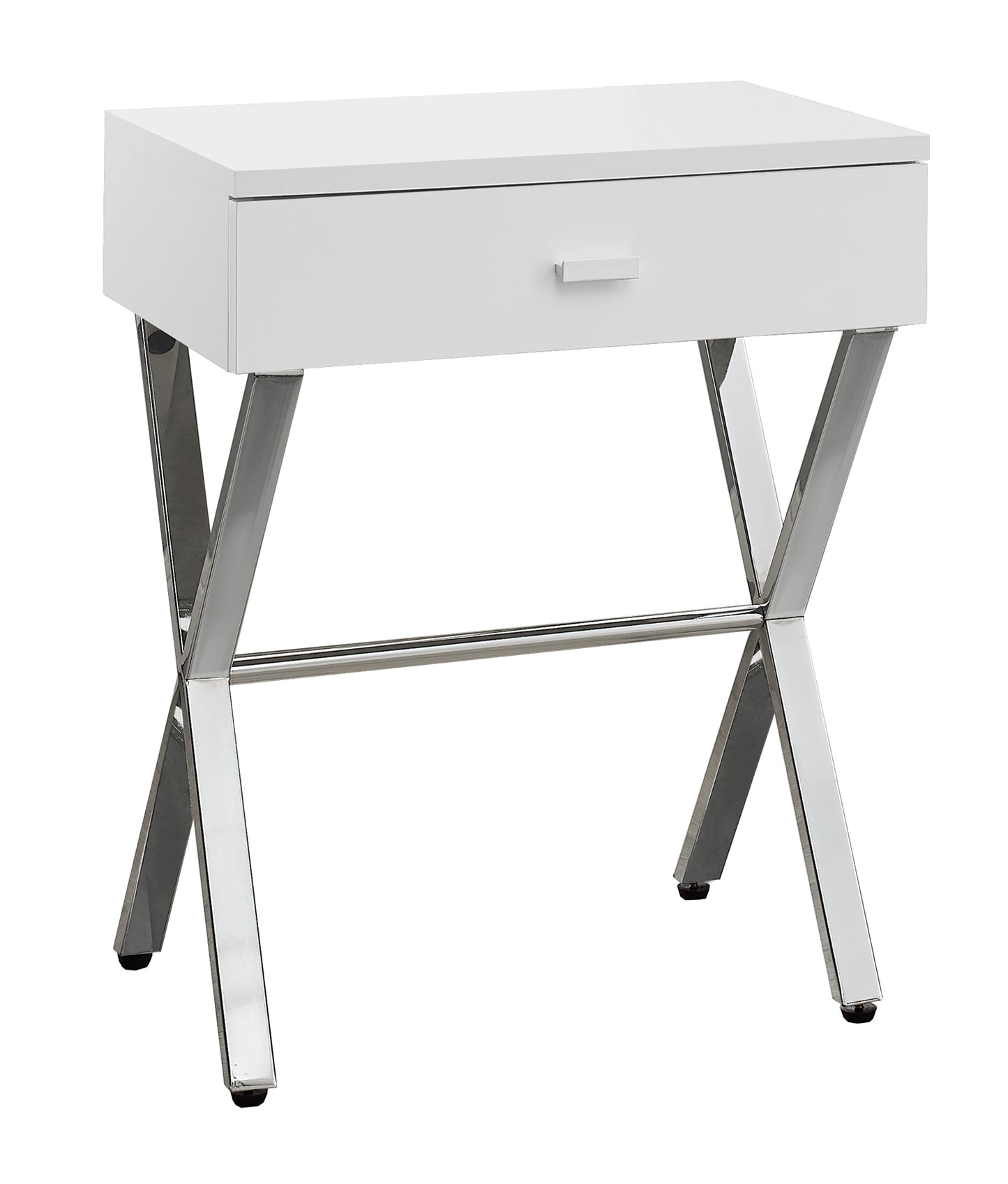 22" Black And Gray Wood And Metal End Table With Drawer