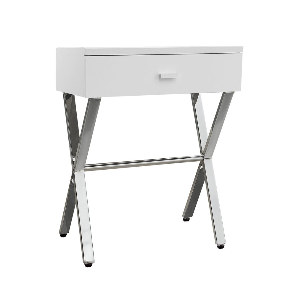 22" Black And Gray Wood And Metal End Table With Drawer