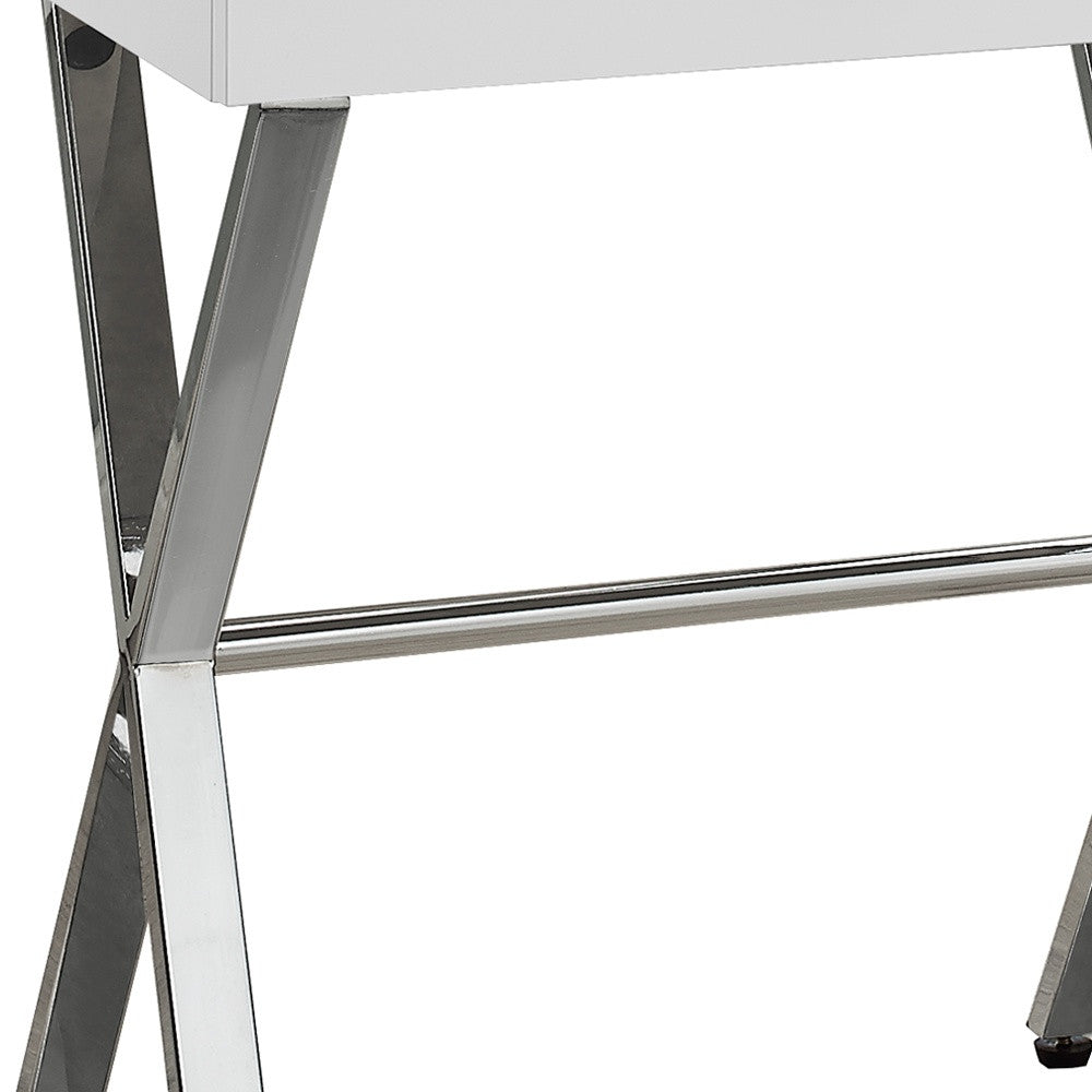 22" Black And Gray Wood And Metal End Table With Drawer