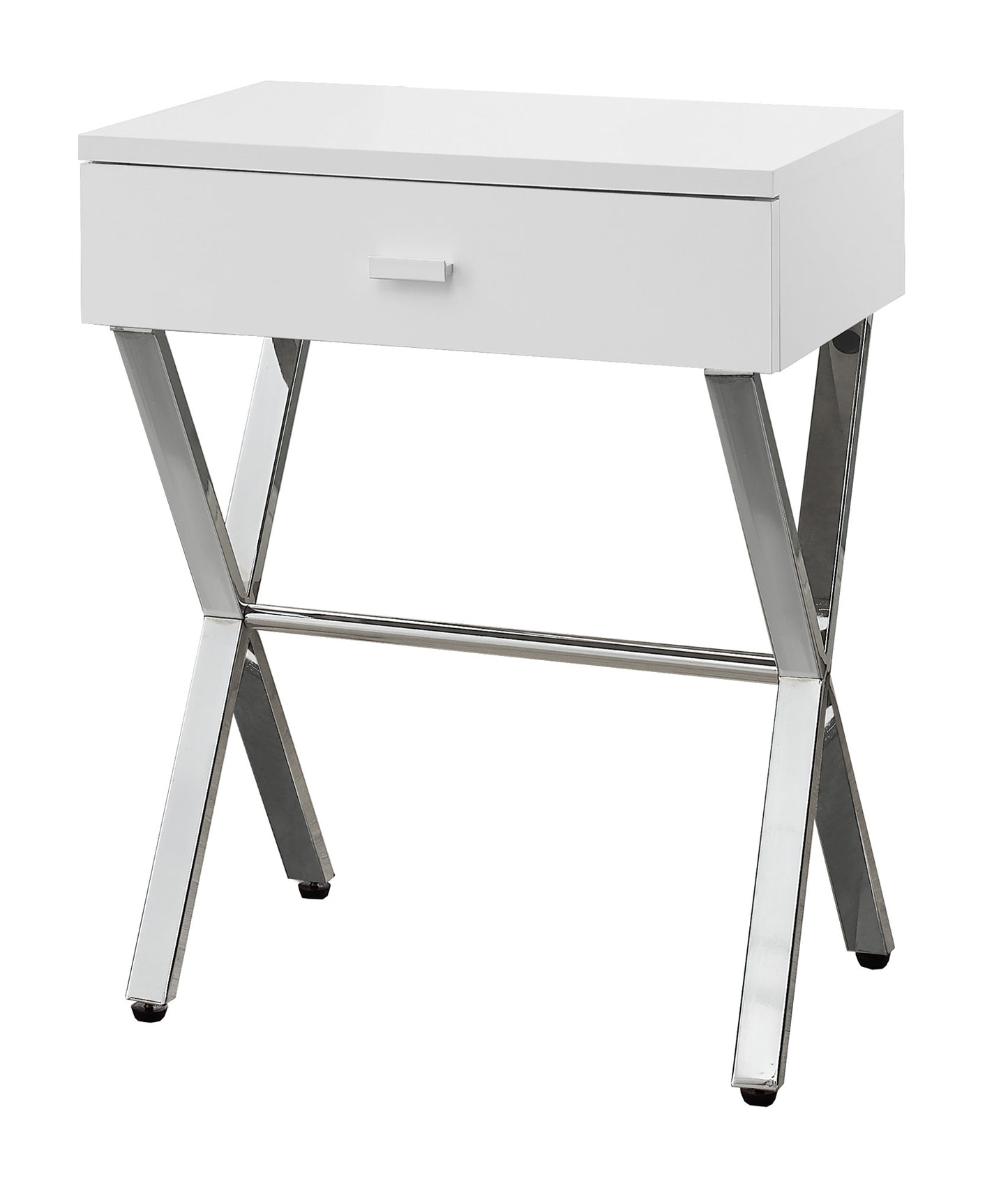 22" Black And Gray Wood And Metal End Table With Drawer