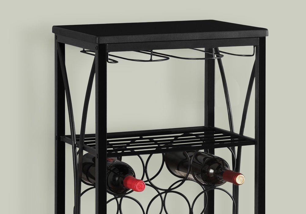 41" Black Stainless Steel Wine Rack