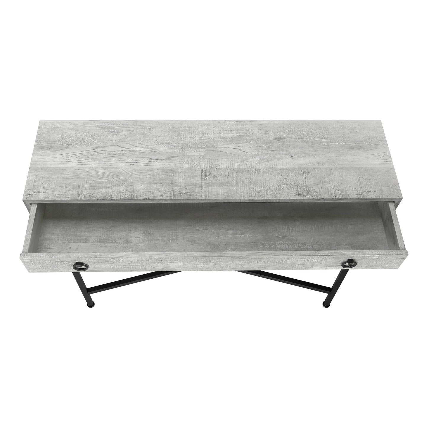 43" Brown And Black Cross Leg Console Table