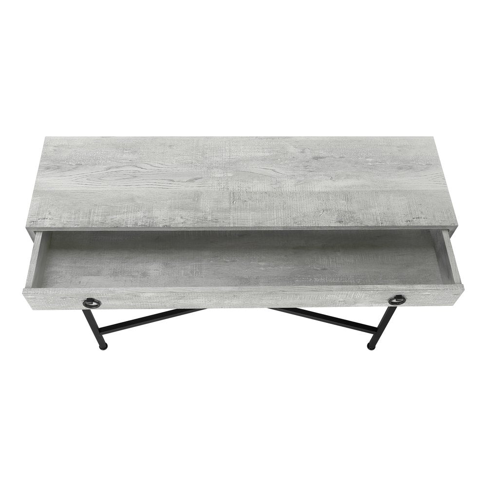 43" Brown And Black Cross Leg Console Table