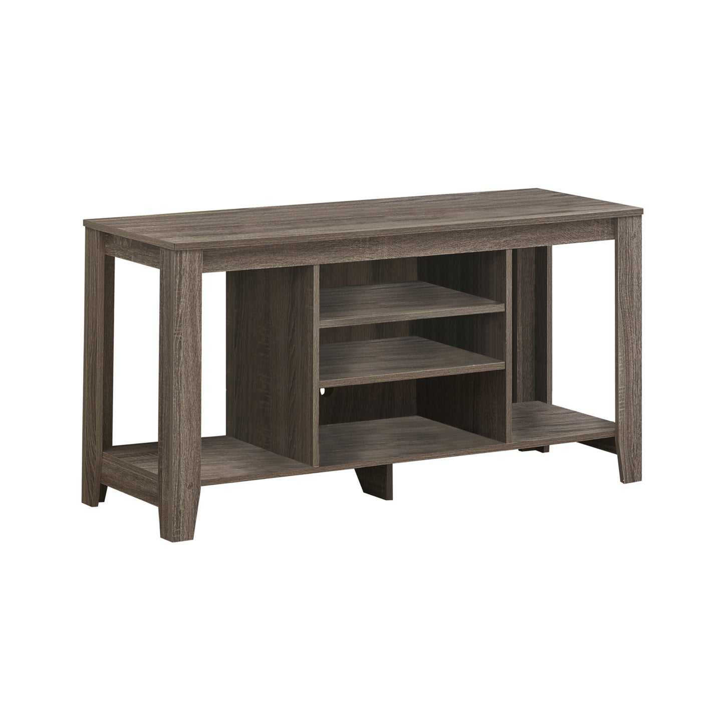 48" Taupe Wood Open Shelving TV Stand