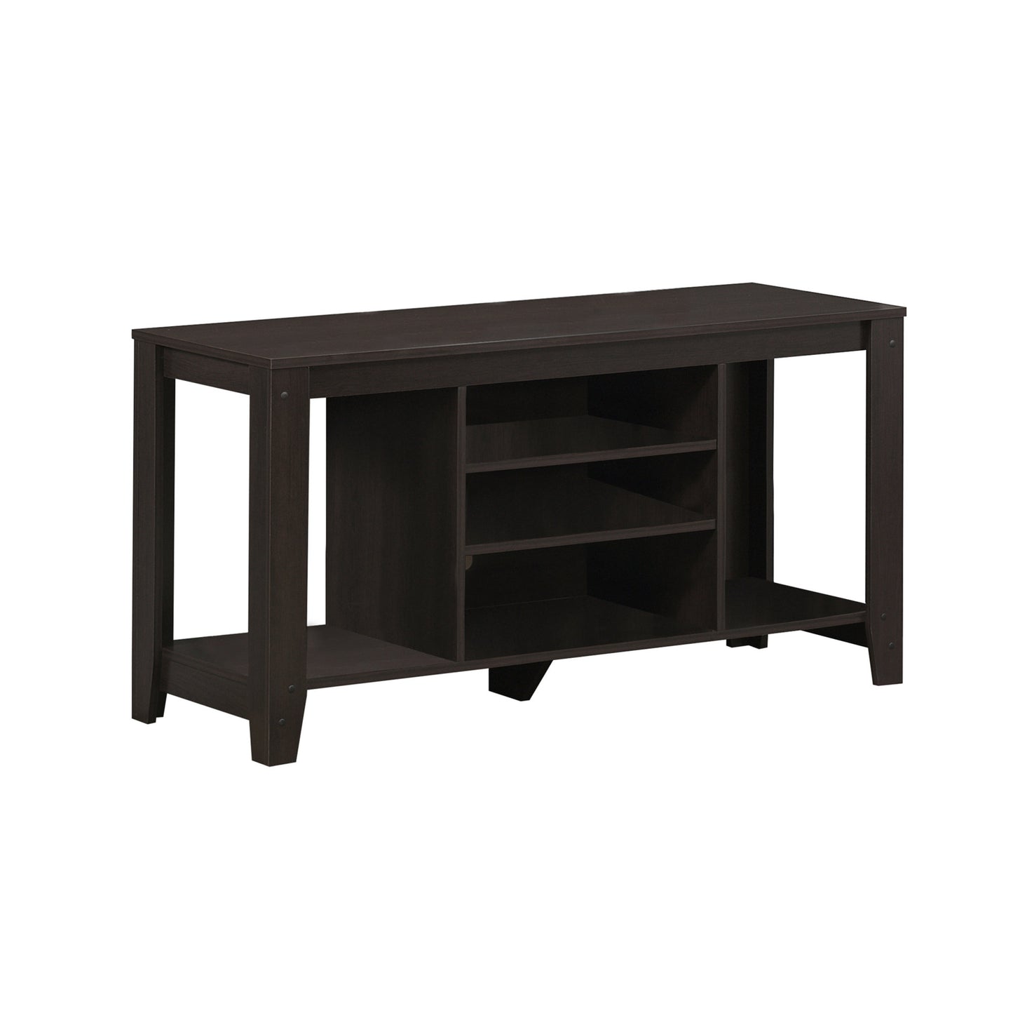 48" Taupe Wood Open Shelving TV Stand