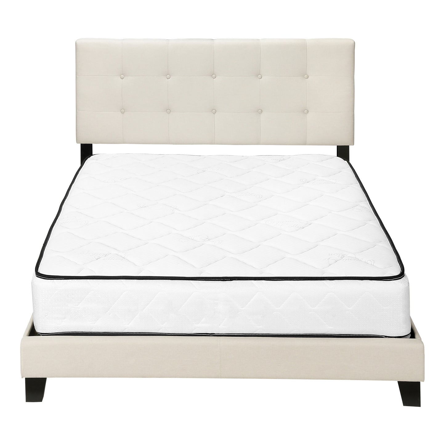 Gray Queen Tufted Upholstered Bed Frame