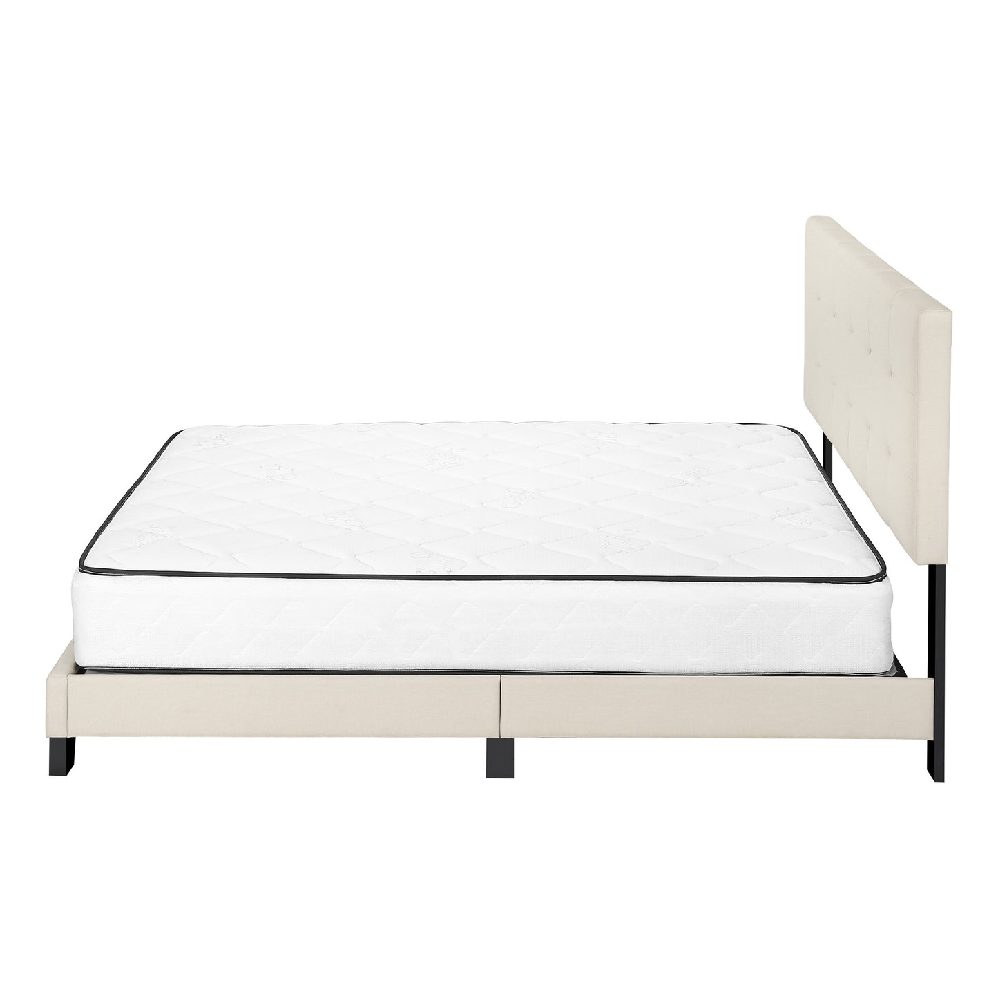 Gray Queen Tufted Upholstered Bed Frame