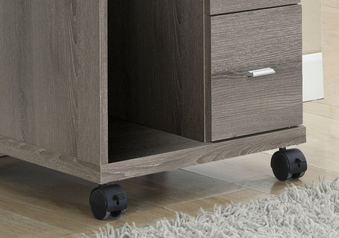 17.75" X 17.75" X 23" Dark Taupe Particle Board Hollow Core 2 Drawers Office Cabinet