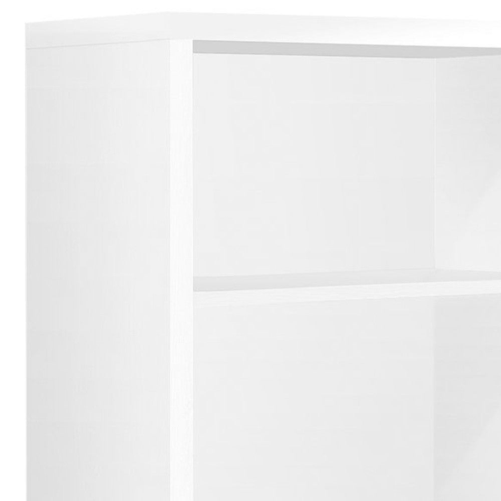 White Wood Adjustable Four Tier Bookcase