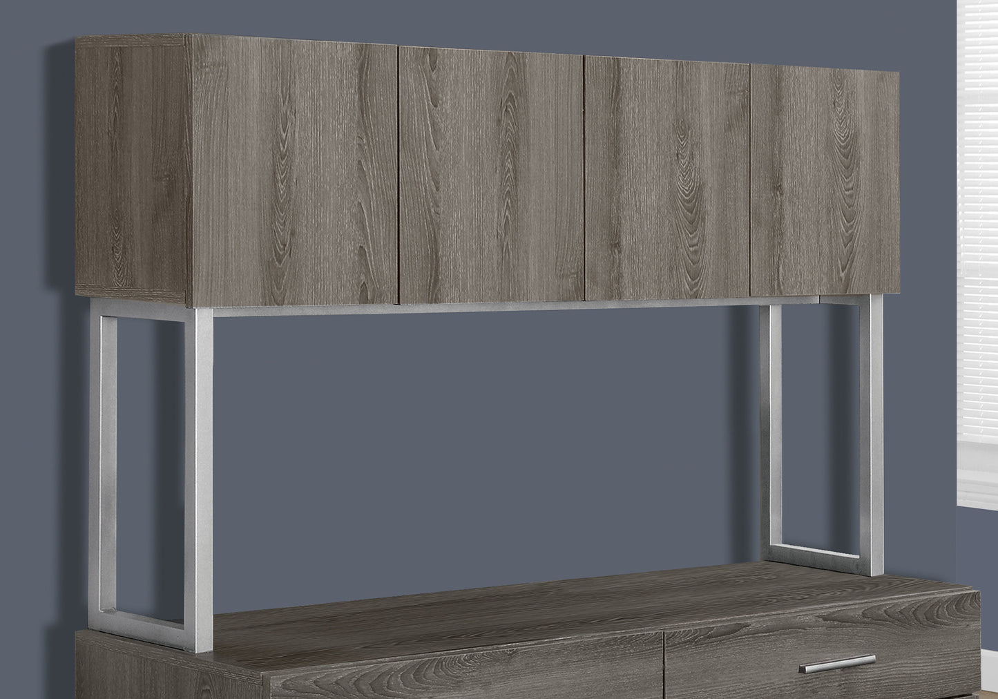 16.25" X 47.25" X 60" Dark Taupe Silver Particle Board Hollow Core Metal Office Cabinet