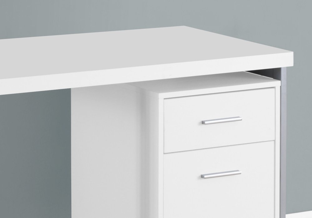 24" Gray and Black Computer Desk With Two Drawers