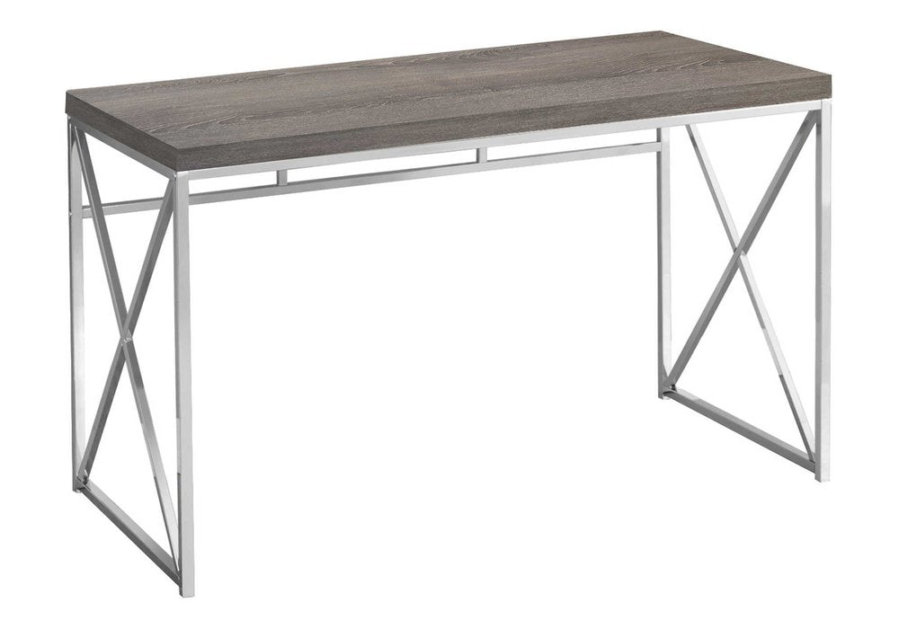 24" Taupe and Silver Computer Desk