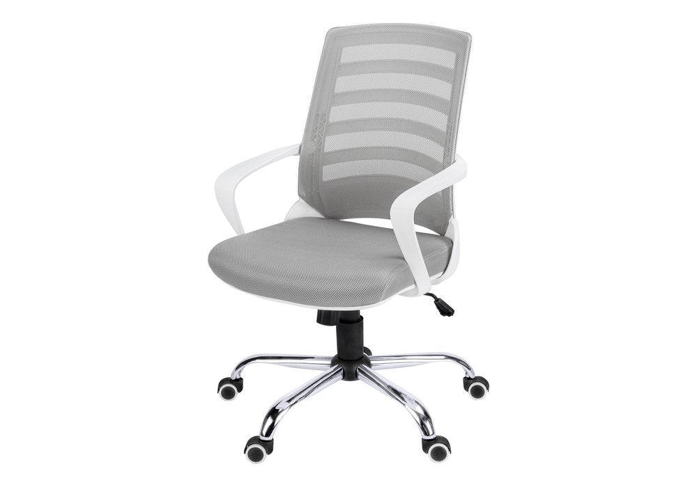 Black Polyester Seat Swivel Adjustable Task Chair Mesh Back Plastic Frame
