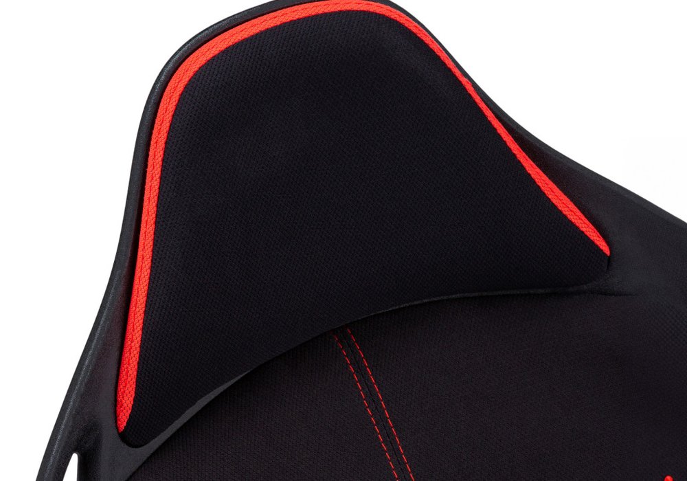 Black Fabric Tufted Seat Swivel Adjustable Gaming Chair Fabric Back Plastic Frame
