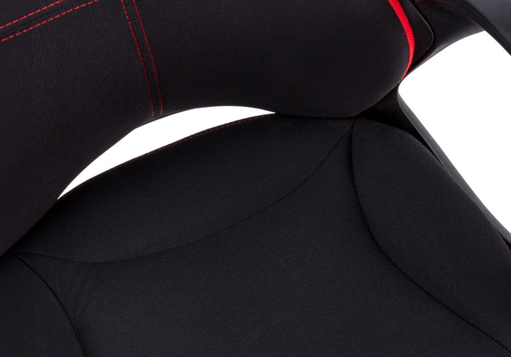 Black Fabric Tufted Seat Swivel Adjustable Gaming Chair Fabric Back Plastic Frame