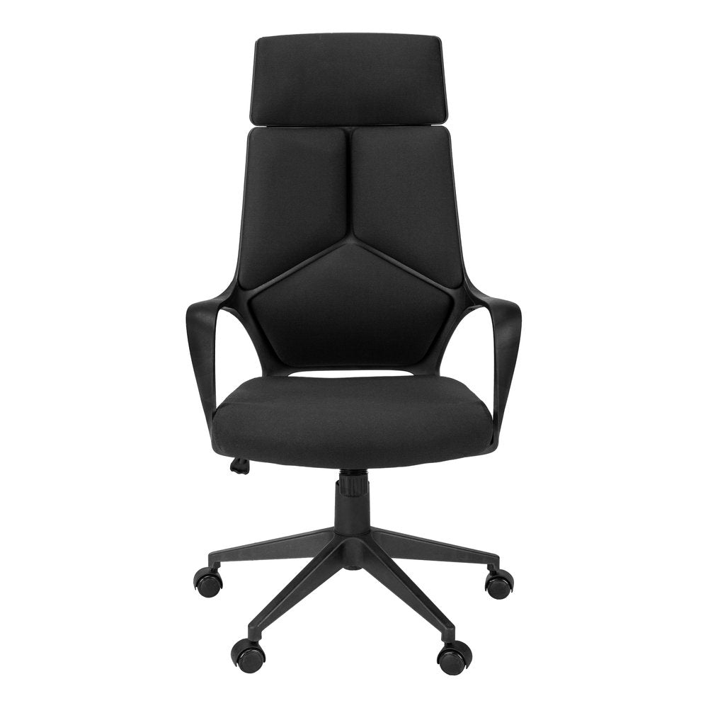 Black Adjustable Height Swivel Rolling Executive Office Chair