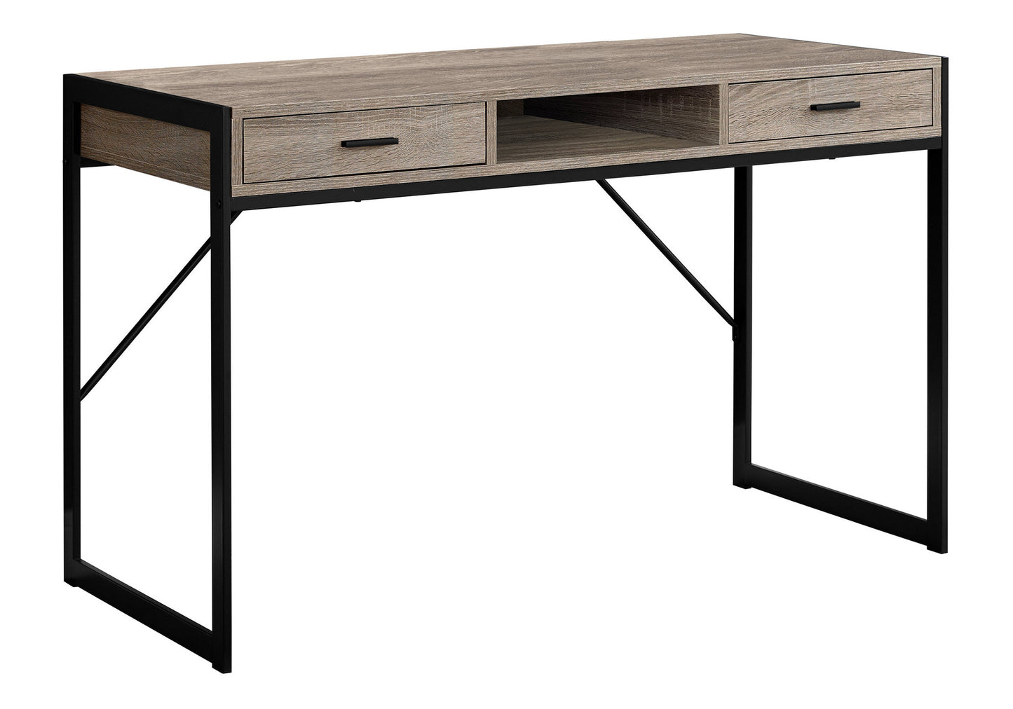 22" White and Silver Computer Desk With Two Drawers