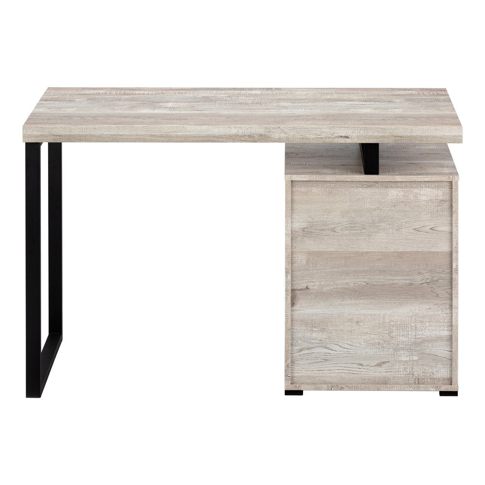 47" Gray and Black Computer Desk With Three Drawers