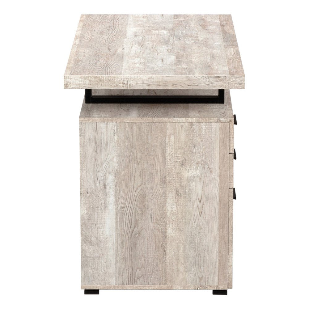47" Gray and Black Computer Desk With Three Drawers