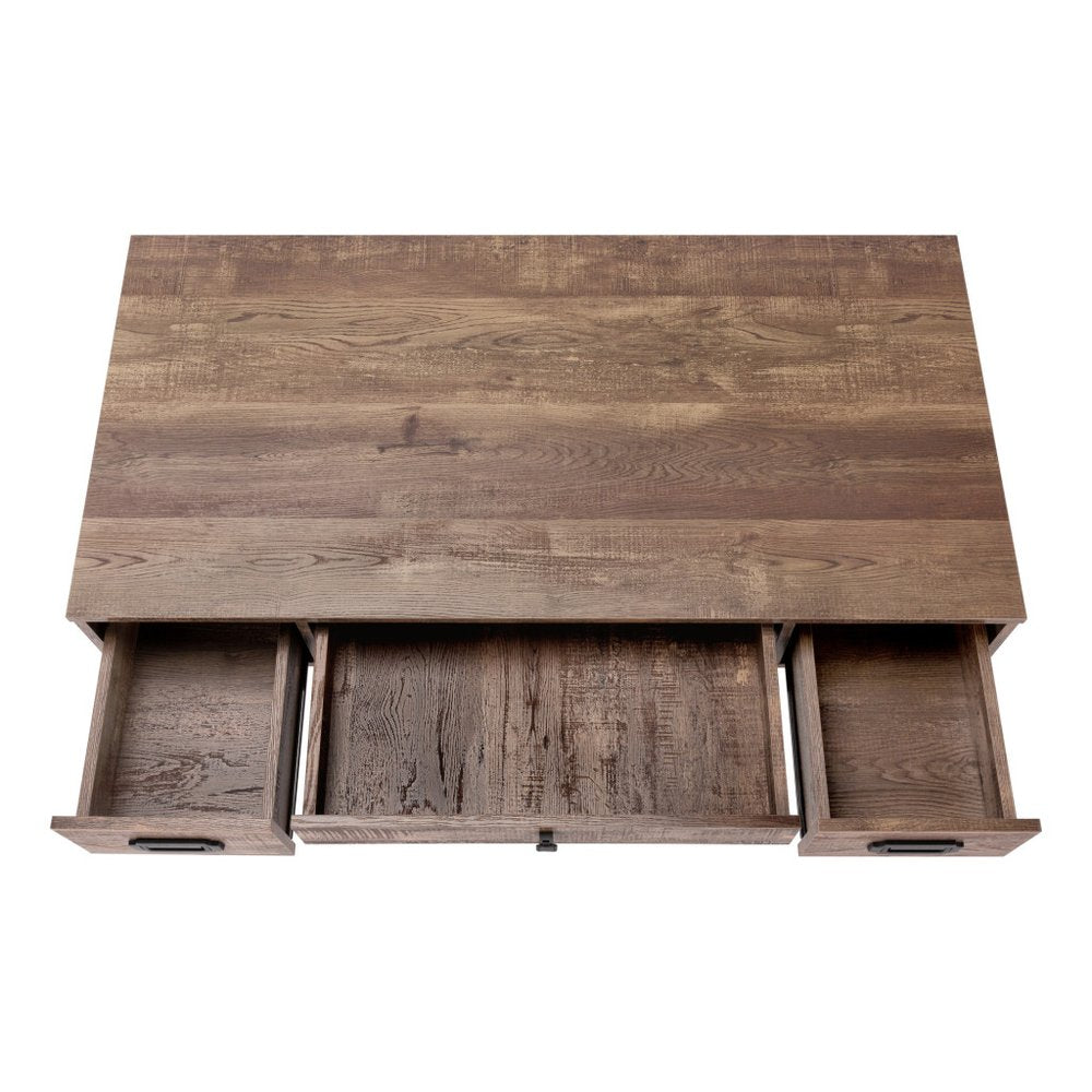24" Brown and Black Computer Desk With Two Drawers