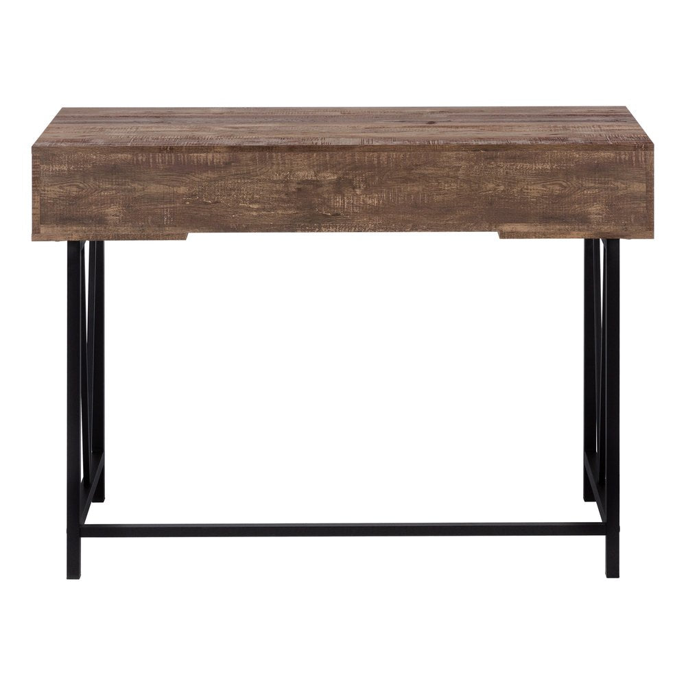 24" Brown and Black Computer Desk With Two Drawers