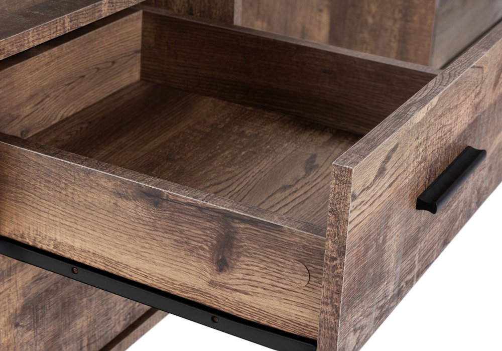 24" Taupe and Black Computer Desk With Three Drawers