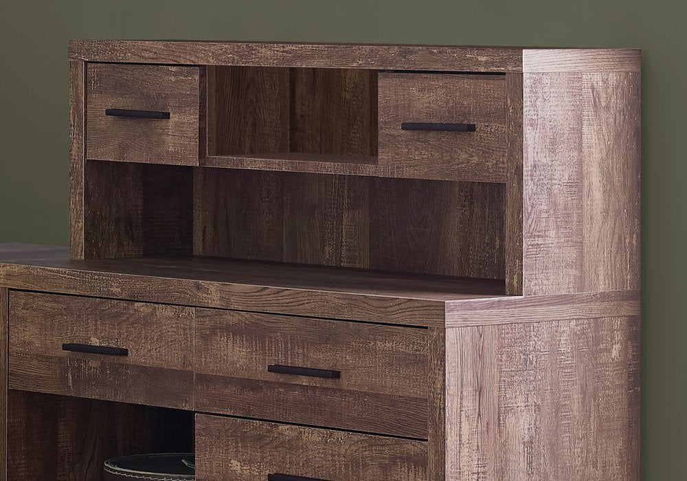 24" Gray and Black Computer Desk With Three Drawers