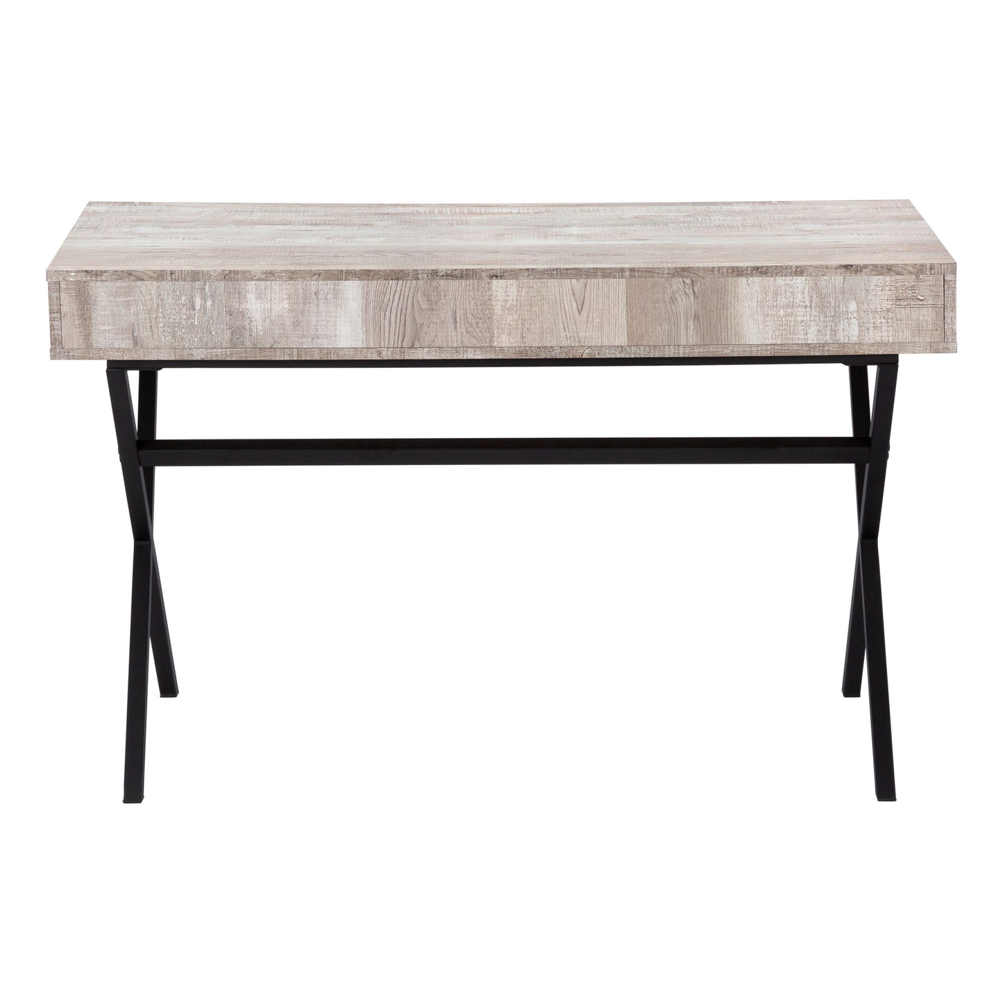 24" White and Silver Computer Desk With Two Drawers