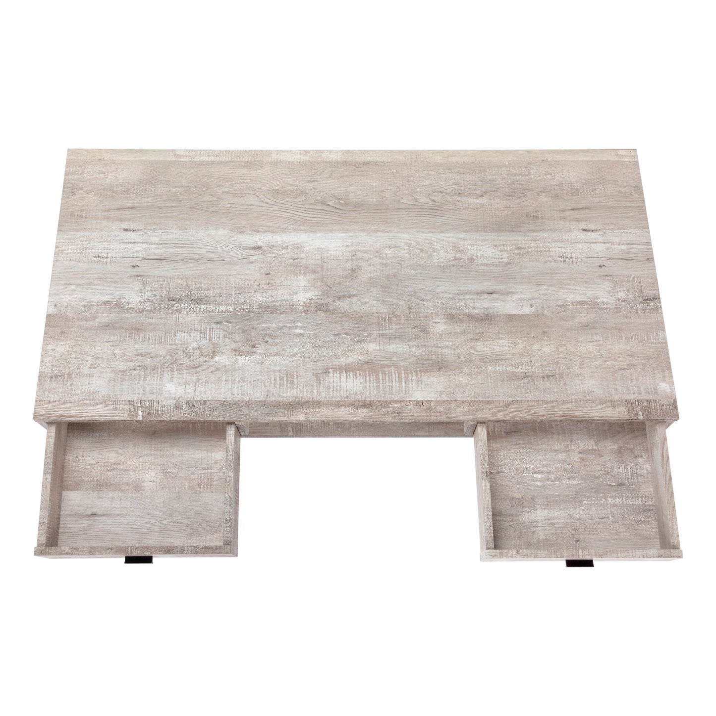 24" White and Silver Computer Desk With Two Drawers