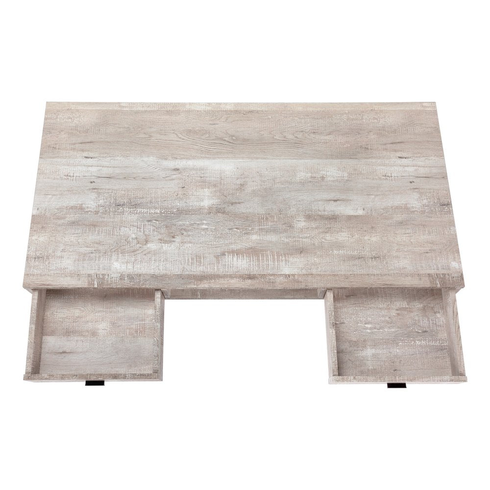 24" White and Silver Computer Desk With Two Drawers