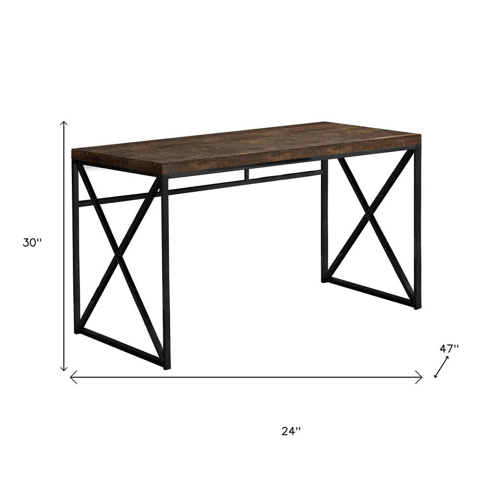 24" Brown and Black Computer Desk