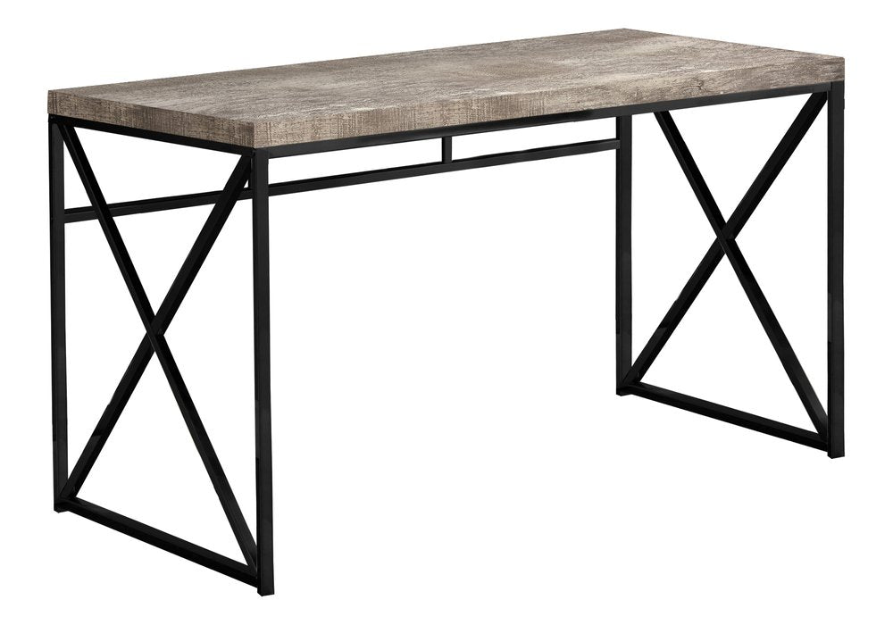 24" Taupe and Black Computer Desk