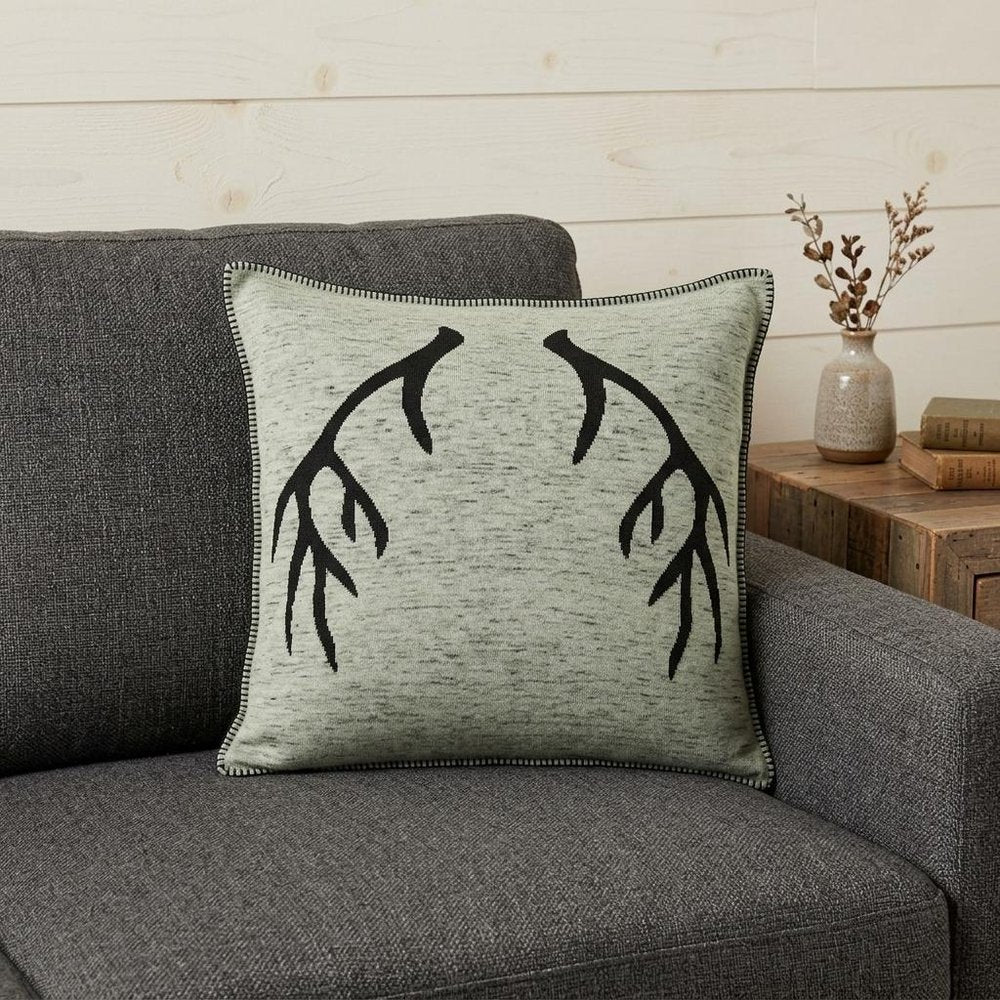 20" X 7" X 20" Lodge Grey & Black Pillow Cover With Poly Insert