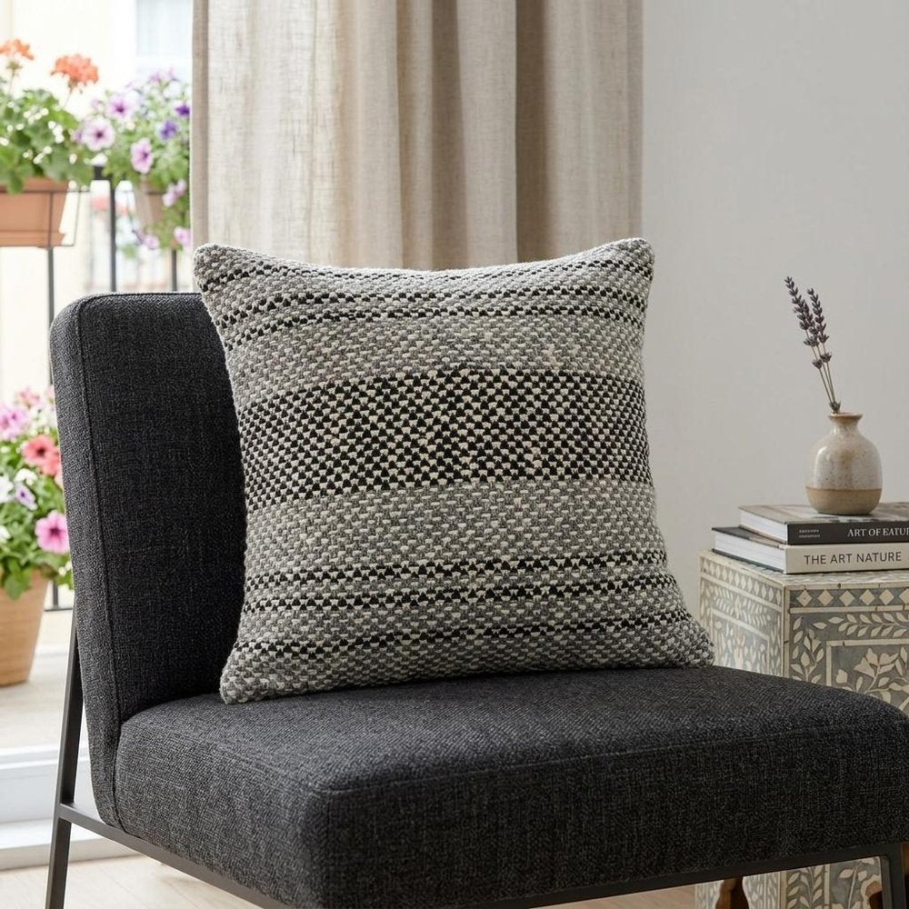 20" X 7" X 20" Stunning Transitional Gray Accent Pillow Cover With Poly Insert