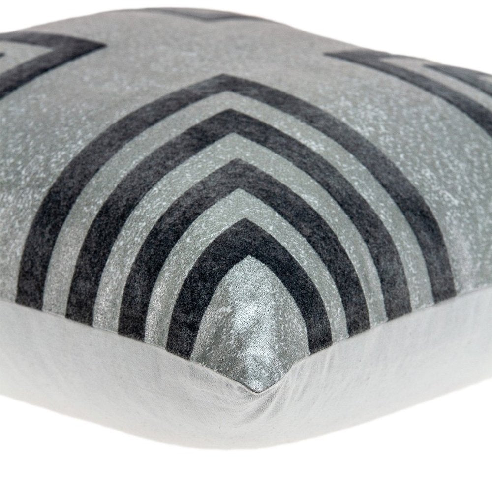 20" Gray Faux Leather Throw Pillow