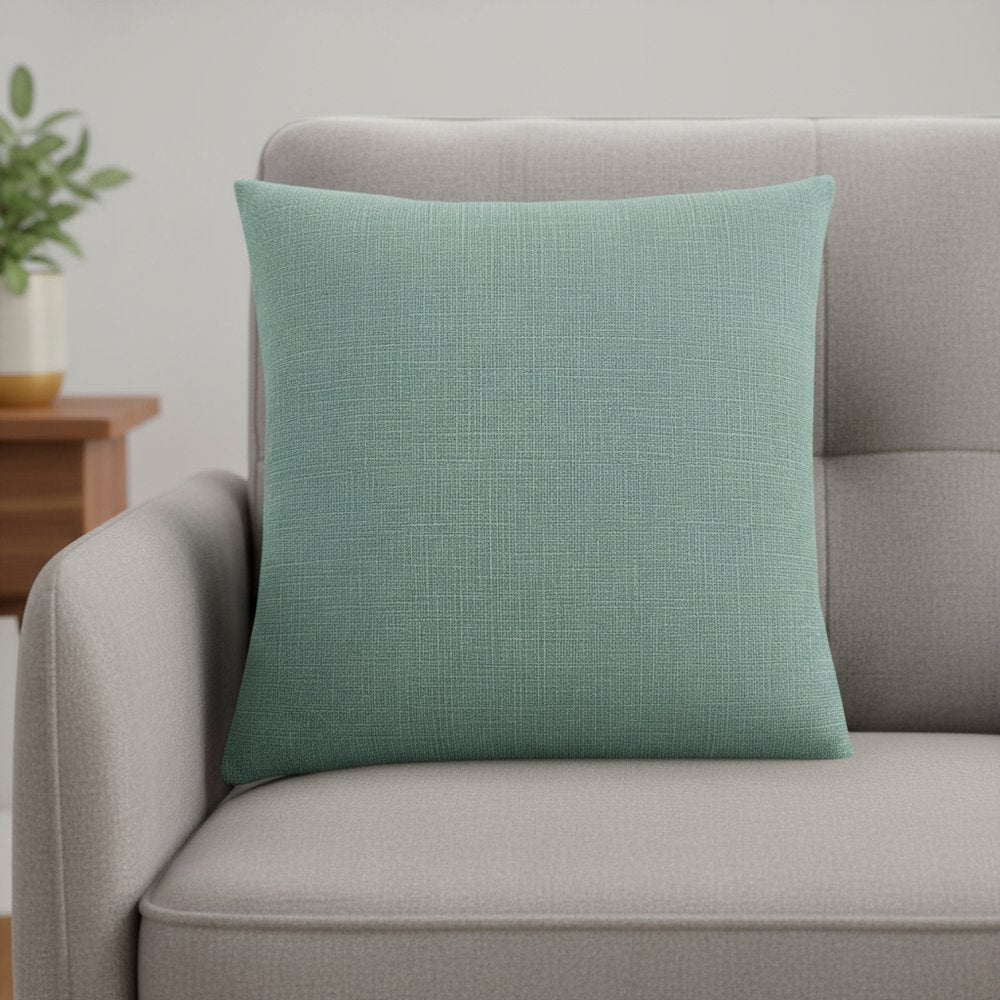 18" X 18" Light Green Polyester Interlocking Zippered Pillow