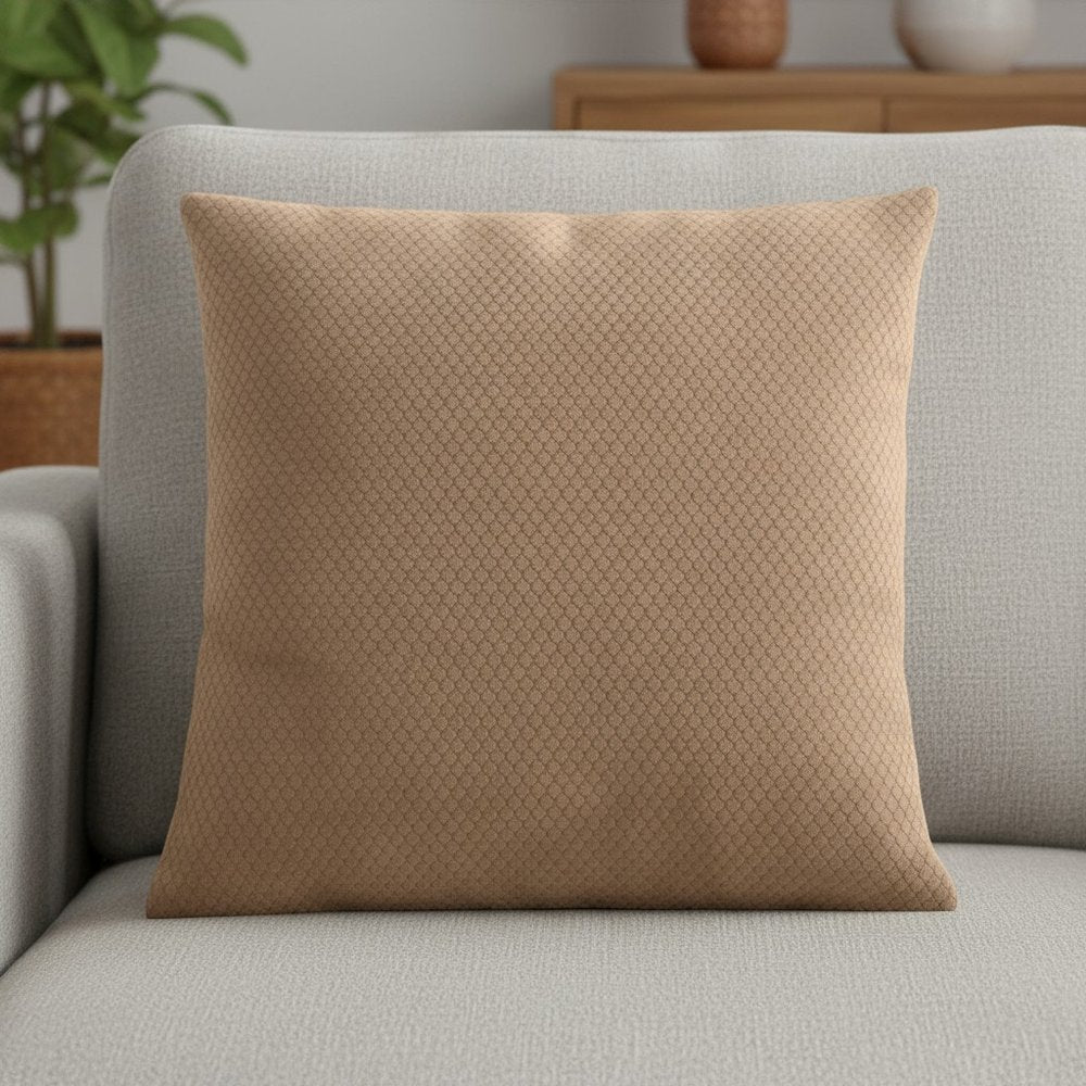 18" X 18" Silver Velvet Polyester Diamond Zippered Pillow