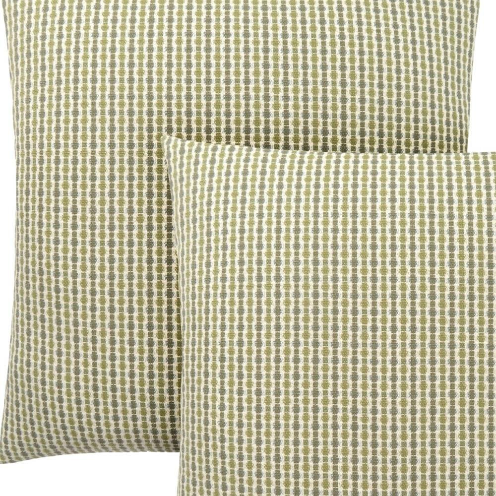 Set Of Two 18" X 18" Blue and Gray Polyester Striped Zippered Pillow