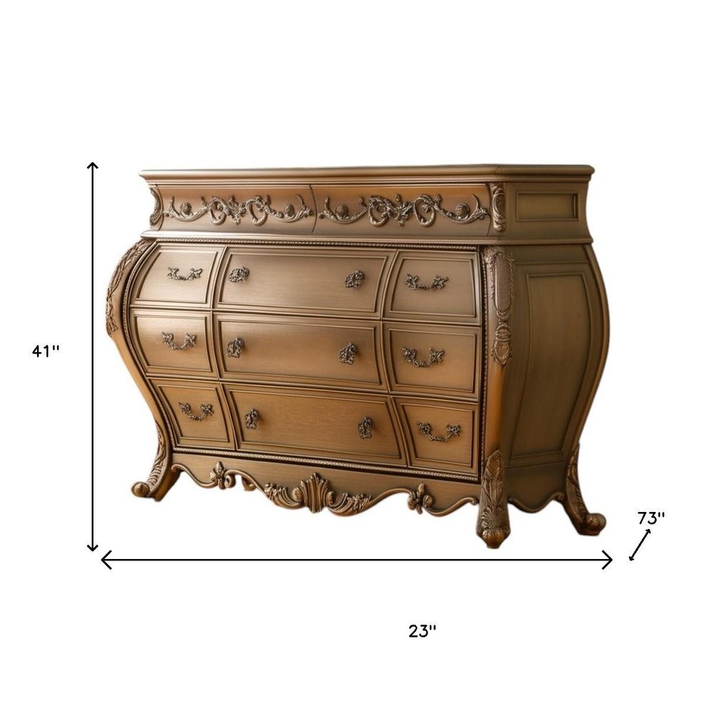 23" Brown Solid Wood Combo Dresser