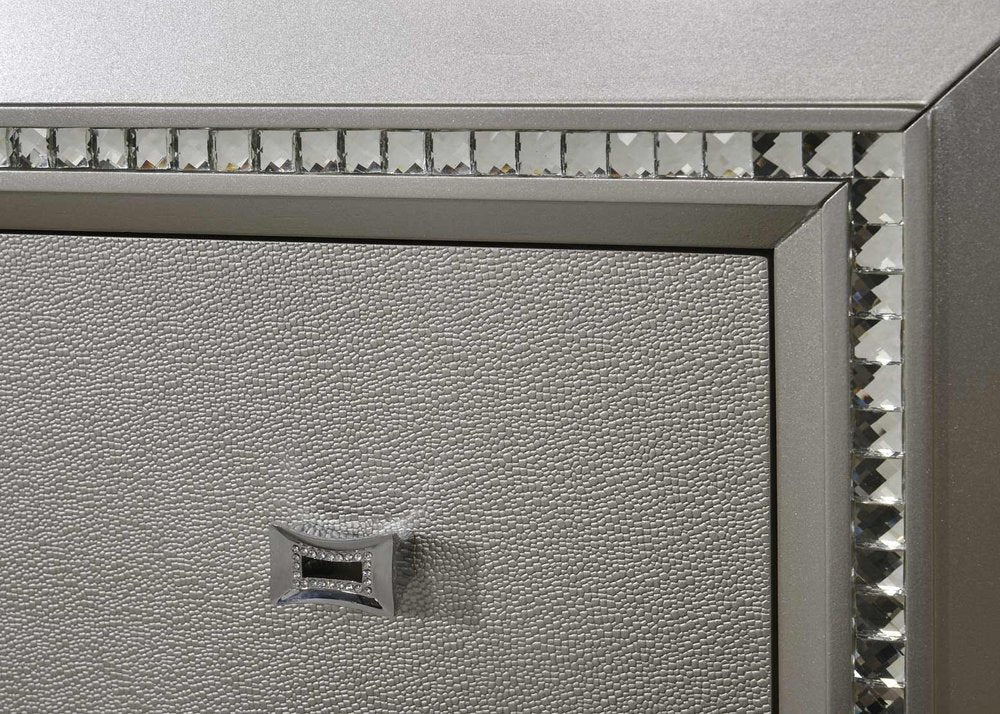 83" X 91" X 69" Pu Champagne Wood Upholstered (Hb) Led Eastern King Bed