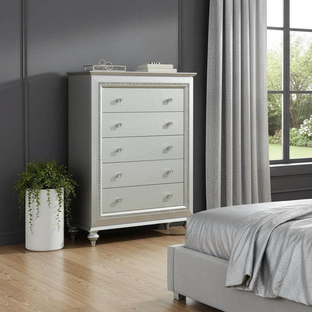 18" Champagne Five Drawer Standard Chest