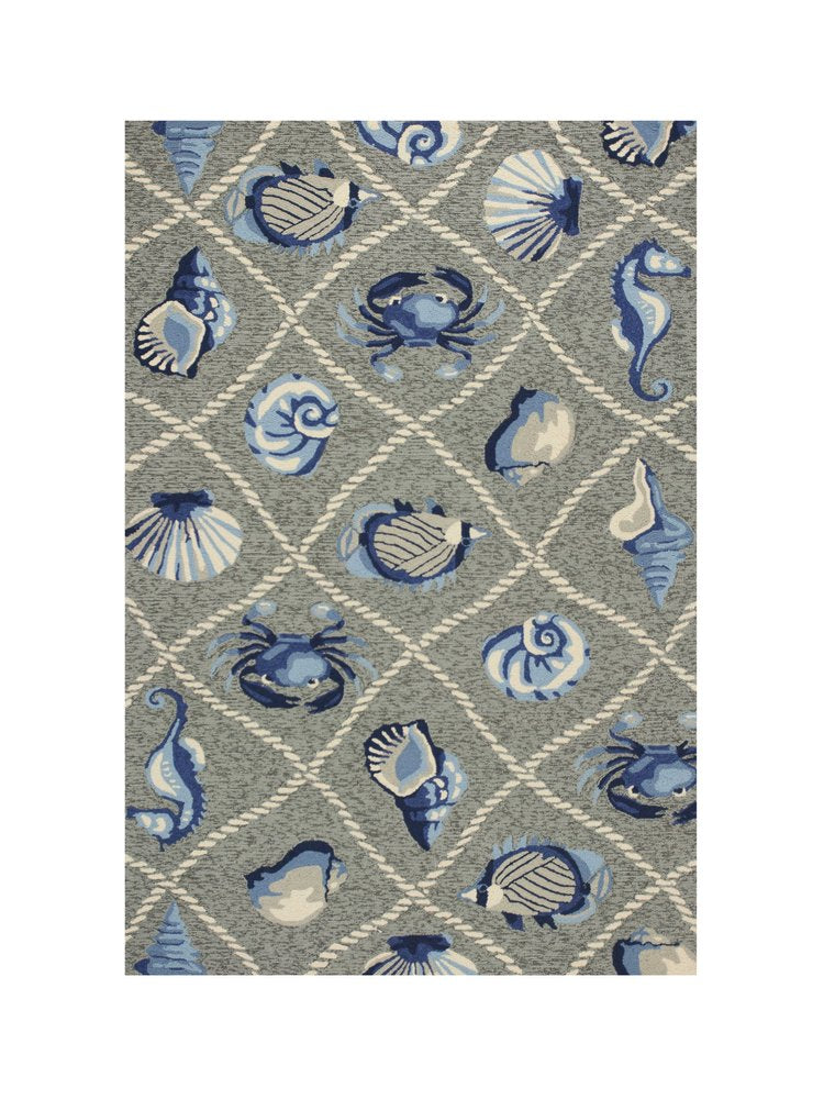 5' X 8' Gray Abstract Handmade Indoor Outdoor Area Rug