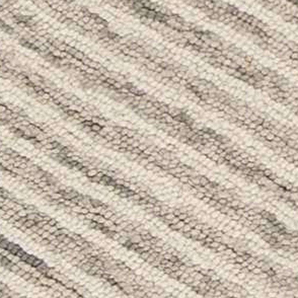 9' X 12' Sand Beige Wool Geometric Hand Tufted Area Rug