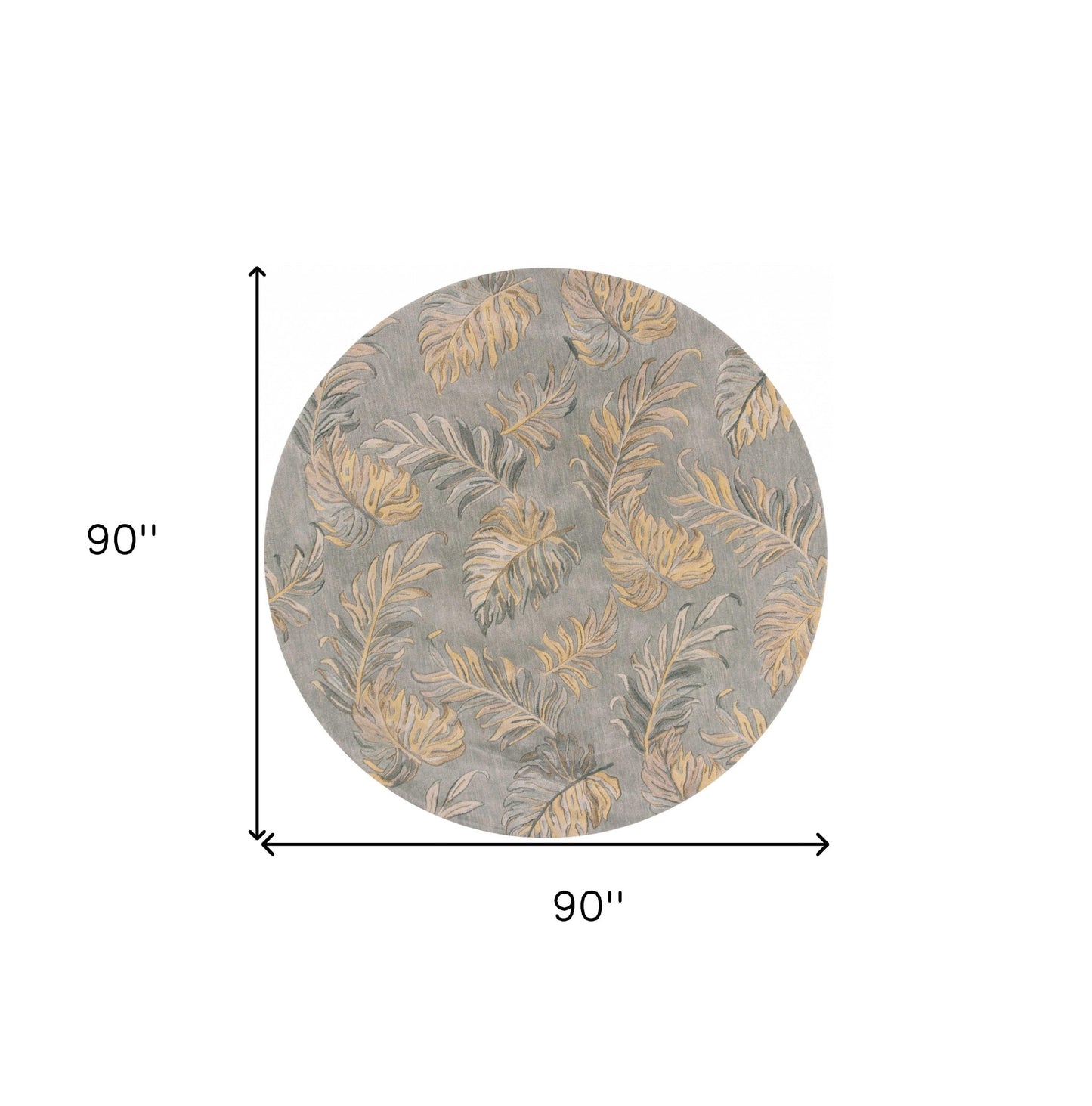 5' X 8' Gray And Taupe Wool Botanical Leaves Hand Tufted Area Rug
