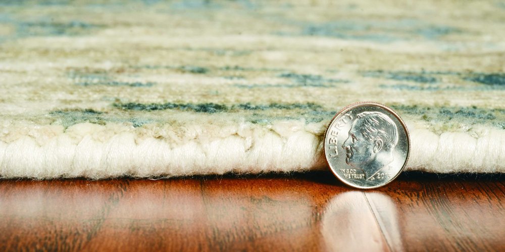 5' X 7' Beige And Blue Floral Medallion Hand Loomed Area Rug