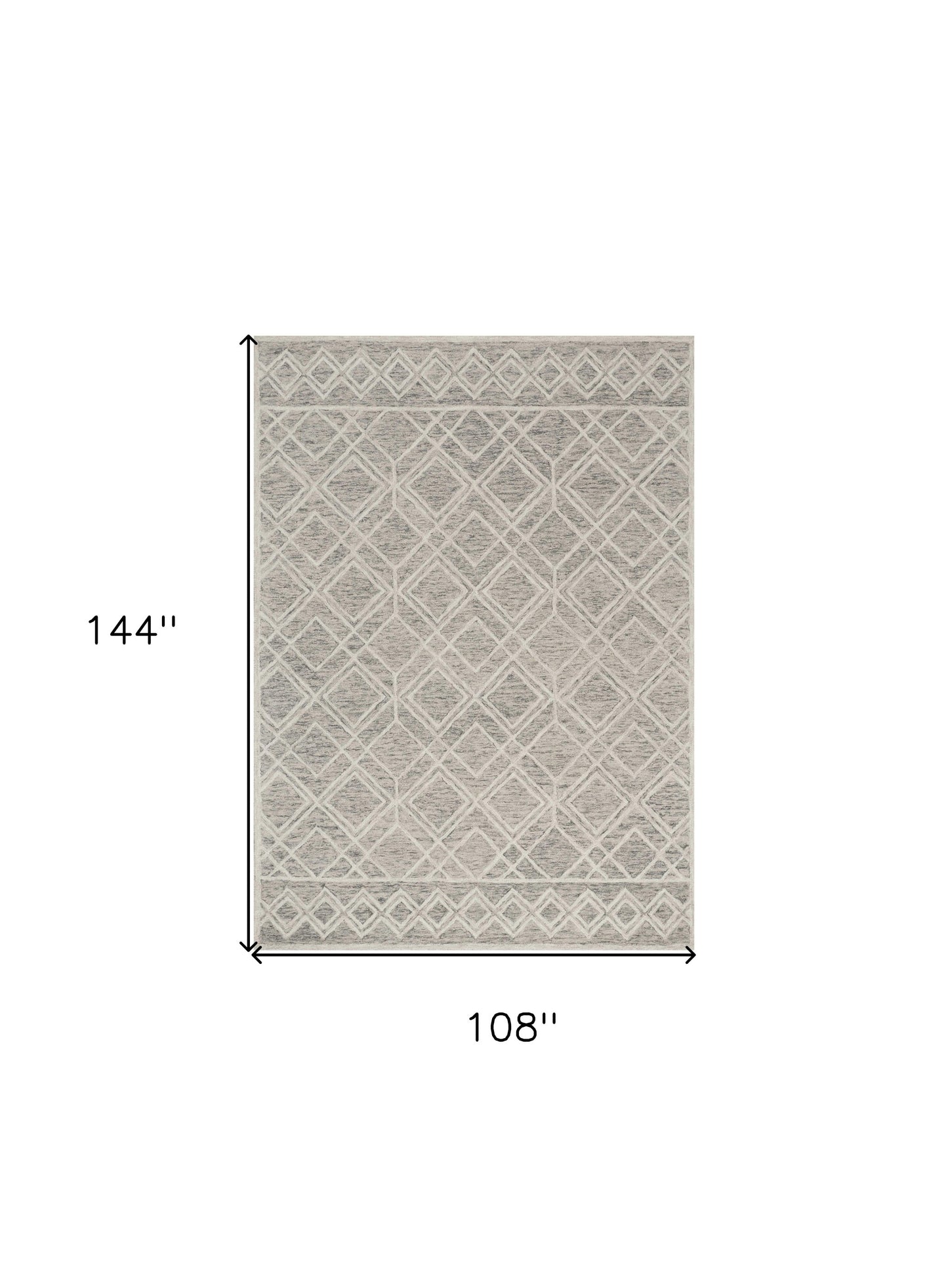5' X 7' Sand Beige And Ivory Wool Geometric Hand Hooked Area Rug