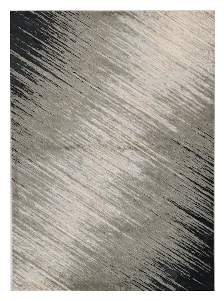 5' X 8' Silver And Gray Abstract Area Rug