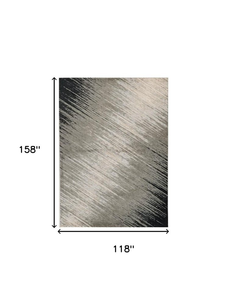 5' X 8' Silver And Gray Abstract Area Rug