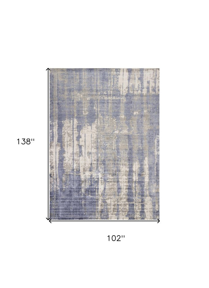 5' X 7' Gray And Ivory Abstract Hand Loomed Area Rug
